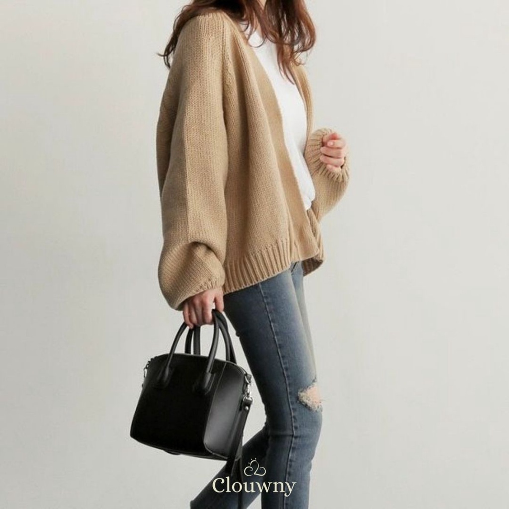 CLOUWNY - Outwear Wanita Lunetes Cardigan Outer Premium Knitt Fit to XL-6