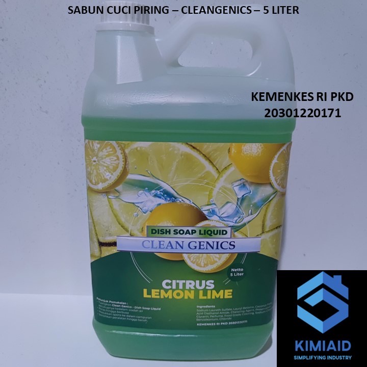 Sabun Cuci Piring 5 Liter - Dishwashing Liquid Konsentrat 5L - CleanGenics