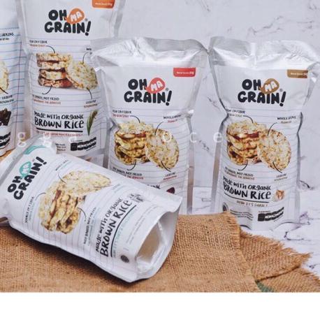 

☋ Oh Ma Grain keripik beras organik 50gr Rice cracker - Original ♖