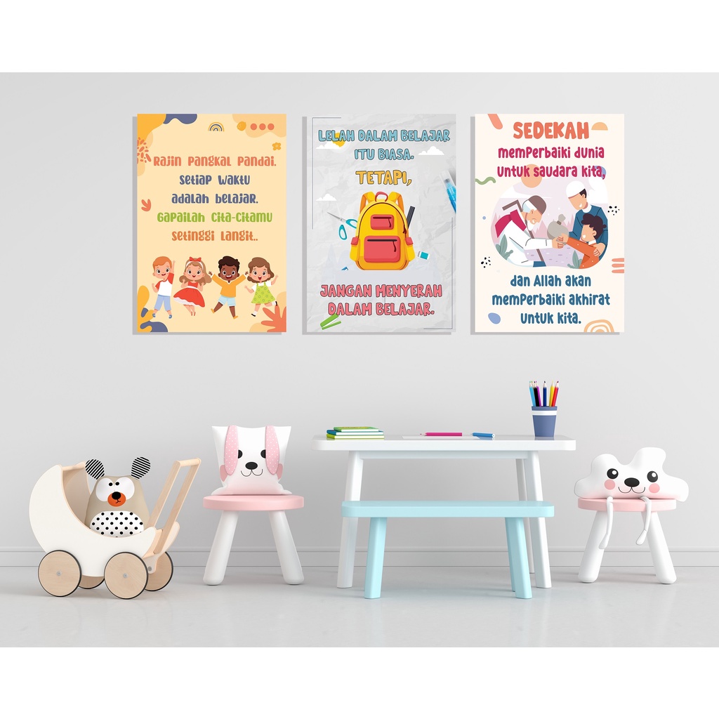 #9 Kamilastorindo Wall Decor Motivasi Edukasi Anak Poster Belajar 20x30