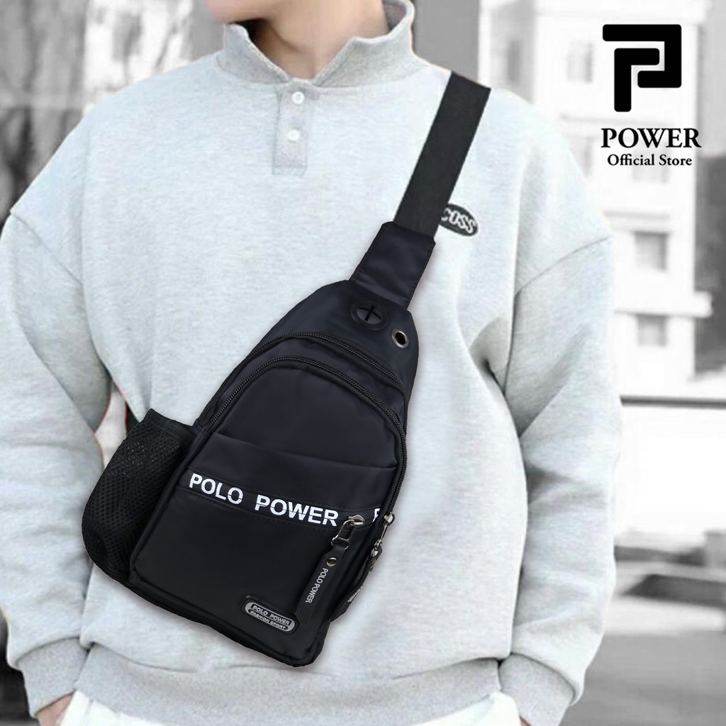 Polo Power Tas Selempang Pria Sling bag Waterproof Import Tas Dada ABG Anti Air Tas Polo Original