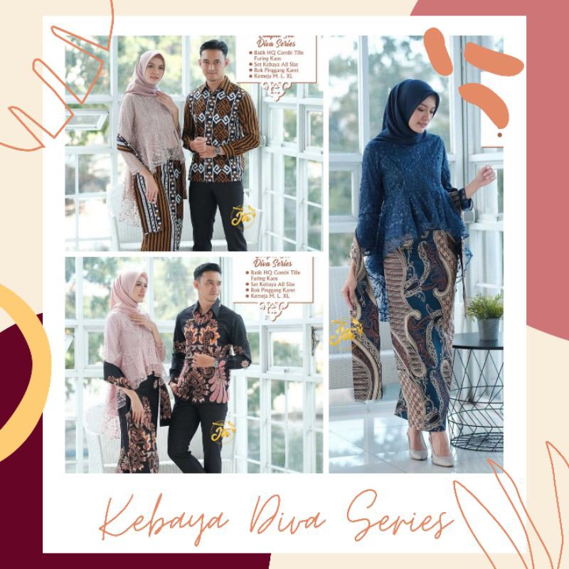 COUPLE KEBAYA DIVA SERIES BAJU KEBAYA MODERN BIRU PINK COKLAT ABU ABU SILVER