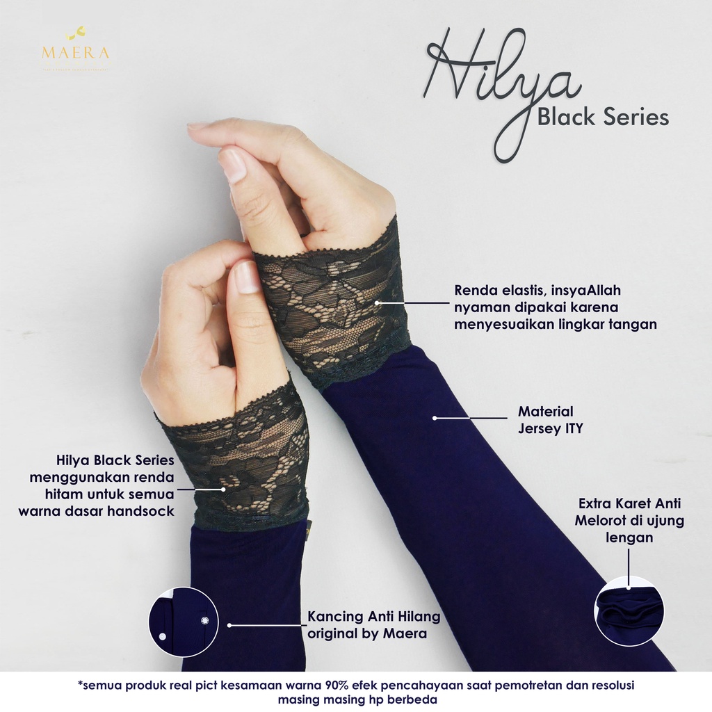 Manset Tangan Handsock Wanita Muslimah Hijab Brokat Bahan Jersey Premium By Maera Indonesia