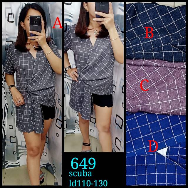 JC-atasan 649 atasan wanita blouse kotak