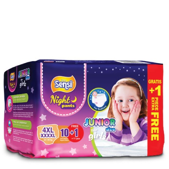 Sensi Junior Night Pants Girl 4XL 10 / Sensi Night Pants XXXXL 10 Girl [BABY MILK SHOP]