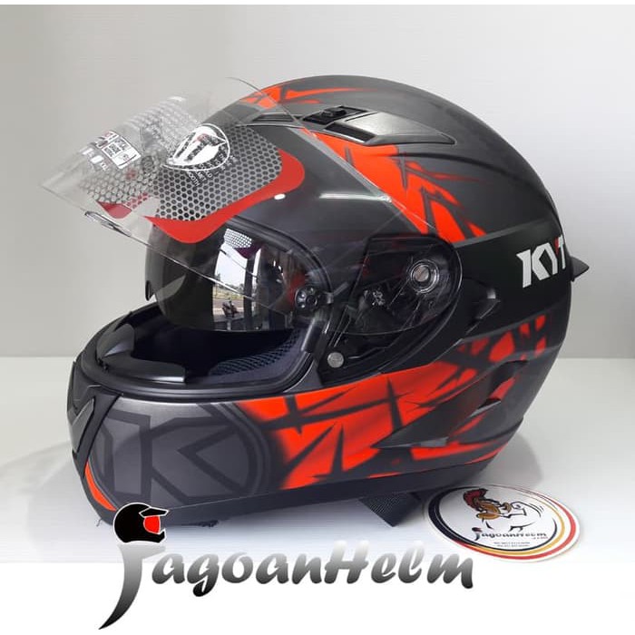 KYT HELM FALCON 2 SPIKE | BLACK RED DOFF | FULLFACE BUKAN VENDETTA