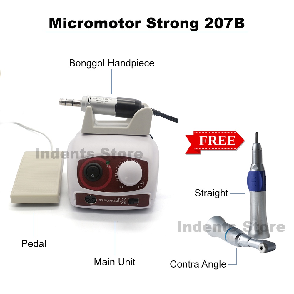 Dental Micromotor Mikromotor Strong 207b Lengkap