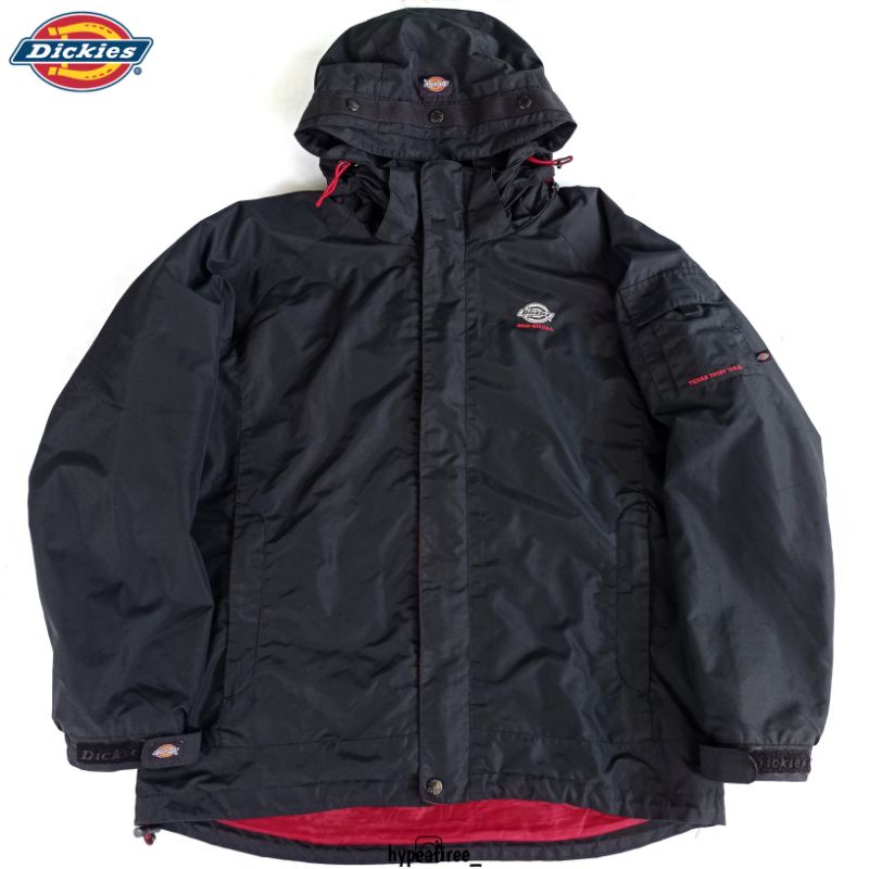 Dickies ECWCS Left Pocket Double Zipper Black-Red Outdoor Casual Jacket