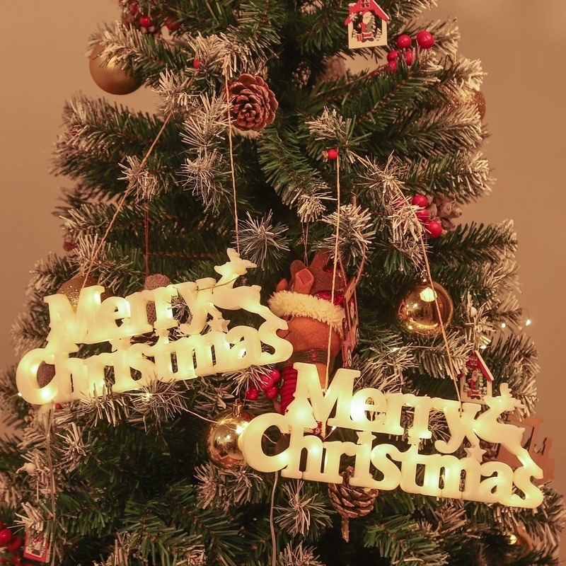 Creative Merry Christmas Letter Sign LED Lights/ Xmas Decoration Colorful Letter Modeling Lights