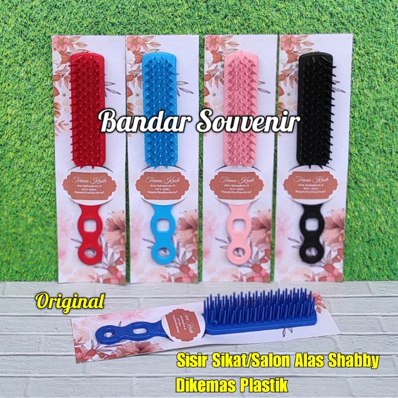 [100pcs] Souvenir Sisir Sikat ORI + Alas Shabby Sudah Dibungkus Plastik