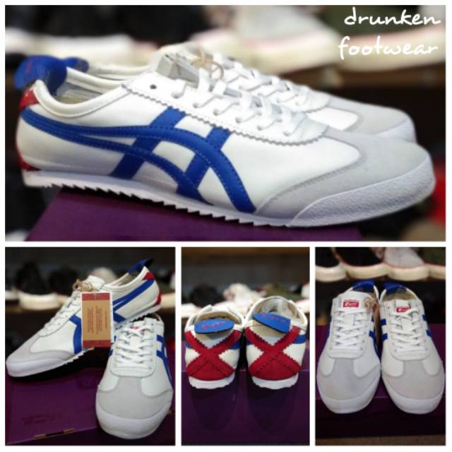 SEPATU ONITSUKA TIGER MEXICO 66 WHITE BLUE RED - ORIGINAL - IMPORT MIRROR BIRU MERAH PUTIH PRIA BNIB