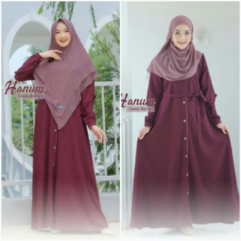SET GAMIS HANUM SERIES CANDY BERRY ORIGINAL BY MECCADINA OFFICIAL SETELAN HIJAB KHIMAR PASHMINA DRES