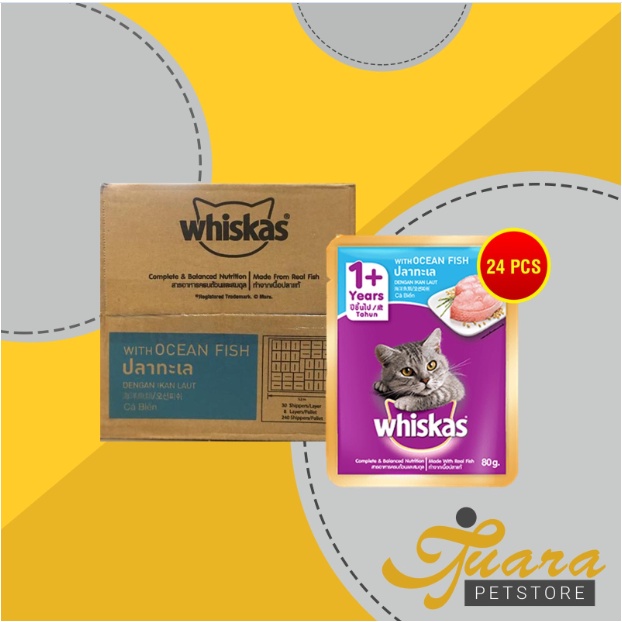 Makanan Basah Kucing Whiskas Sachet Pouch Grosir Dus isi 24 PCS 85 GR