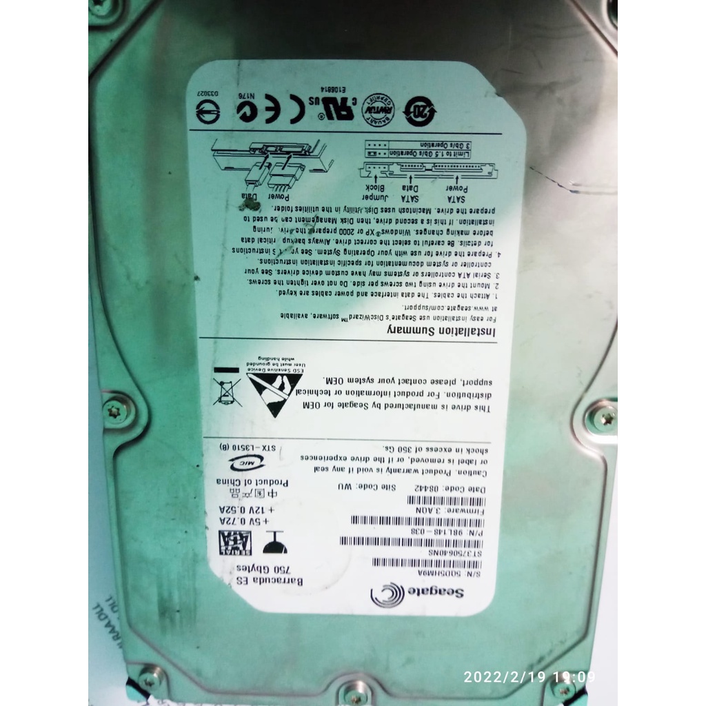 HDD Internal Merek Seagate 750 GB