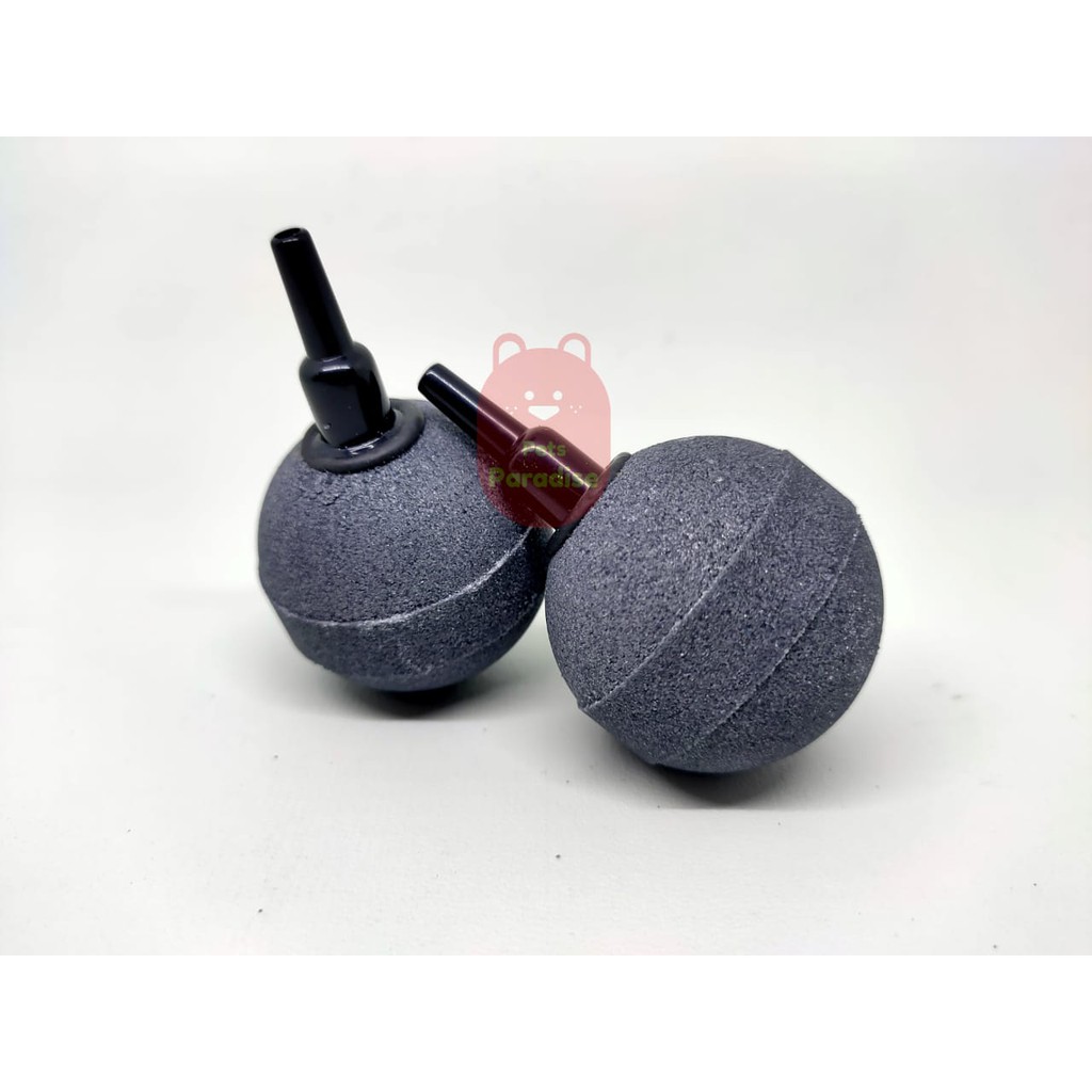 AIRSTONE JUMBO 5 cm Abu Abu Batu Aerator Air Stone Bulat Aquarium