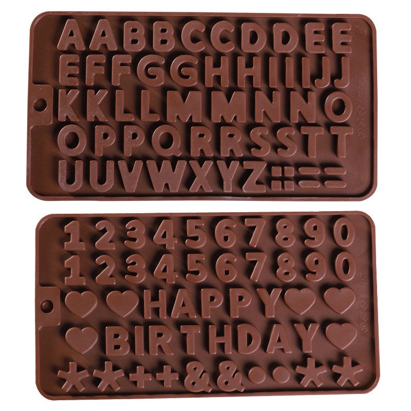 Alphabet Silikon Bentuk Huruf Epoxy abc angka number cetakan Cetakan 3D DIY silicone chocolate mold silikon coklat  cetakan fondant alat dekorasi clay sabun chef