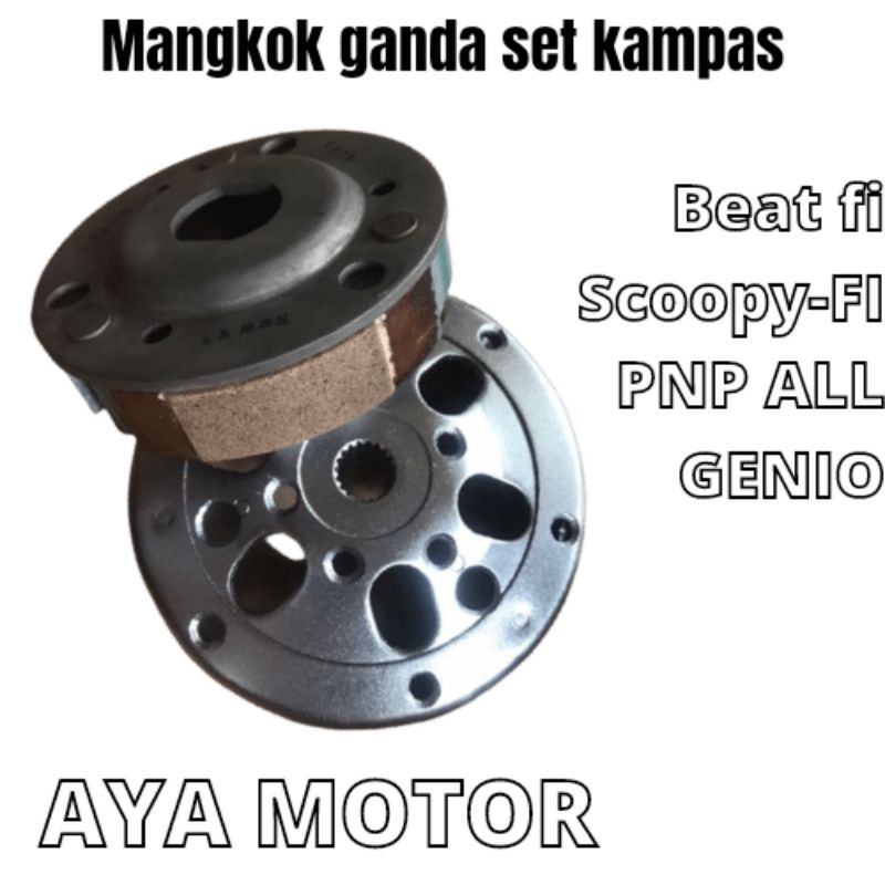 Mangkok + Set Kampas Ganda Honda Beat FI - Mangkok Anti Gredeg