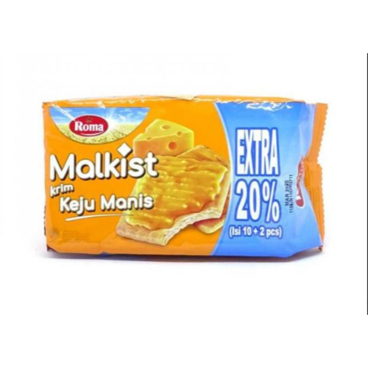 

STORE SNACK ROMA MALKIST KEJU MANIS 120 Gram /Biskuit Gandum / Biskuit Keju /Aneka Snack