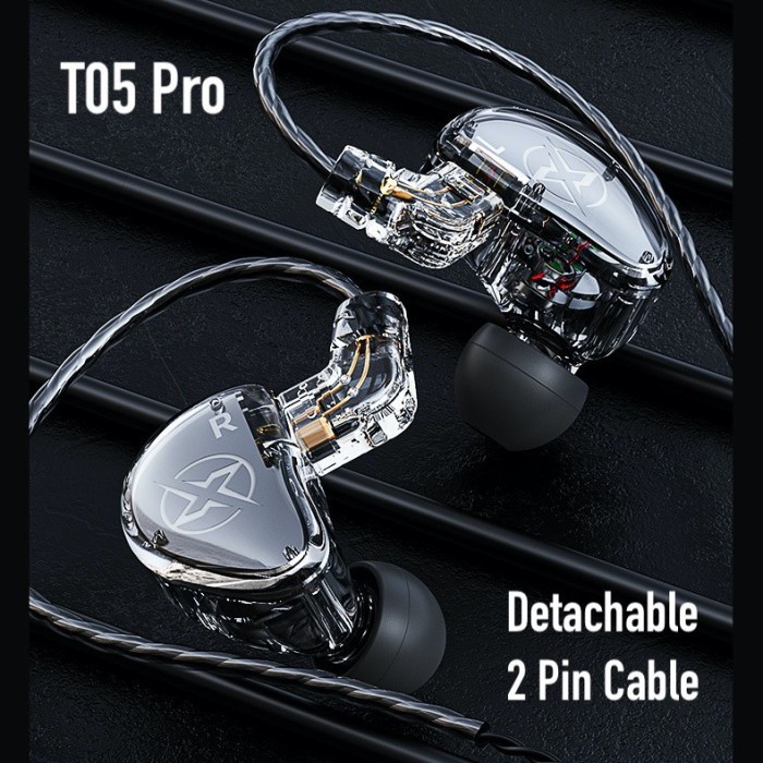 FONGE T05 Pro with Mic Headset Deep Bass Earphone Detachable Cable