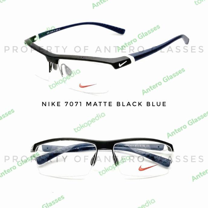 frame kacamata pria wanita sporty nike 7071 half frame grade original