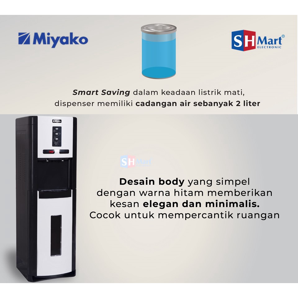 DISPENSER GALON BAWAH MIYAKO WDP300 / WDP-300 HOT &amp; COOL GARANSI RESMI (MEDAN)