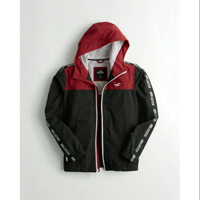 hollister black windbreaker jacket