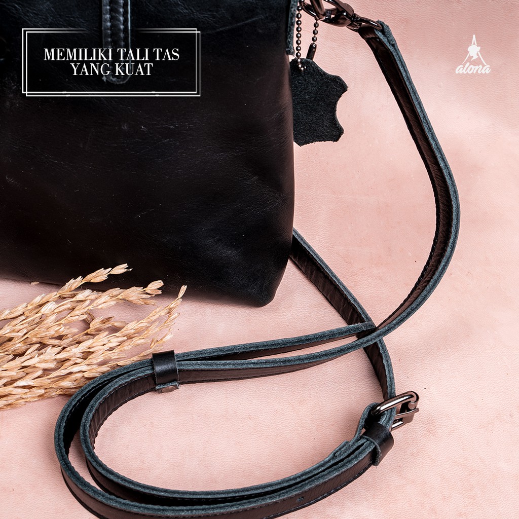 Tas Kulit Asli Wanita Selempang Bahu Slingbag Cewek Fashion Perempuan Alona Premium Shoulder Bag Ori