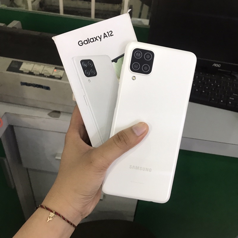 Samsung A12 6/128gb second bekas pakai normal fullset resmi