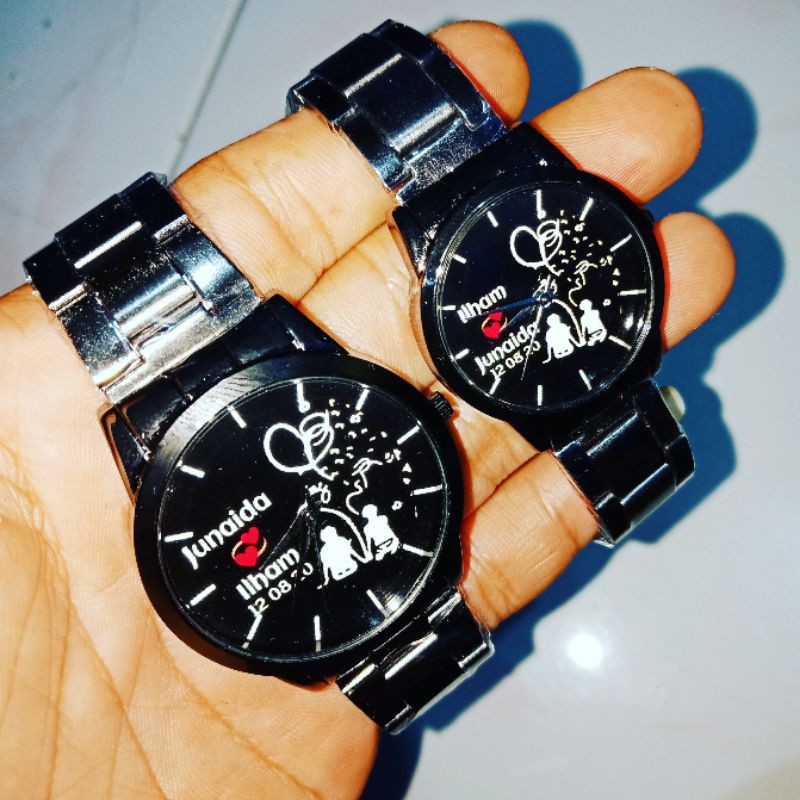 JAM TANGAN PRIA DAN WANITA CUSTOM RANTAI STAINLESS STEEL UNIK TERBARU TERLARIS