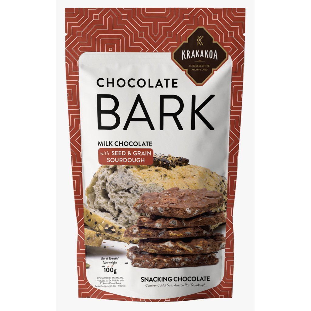 

Krakakoa BEAU Milk Chocolate Bark with SOURDOUGH 100g | Snack Cokelat Premium Quality