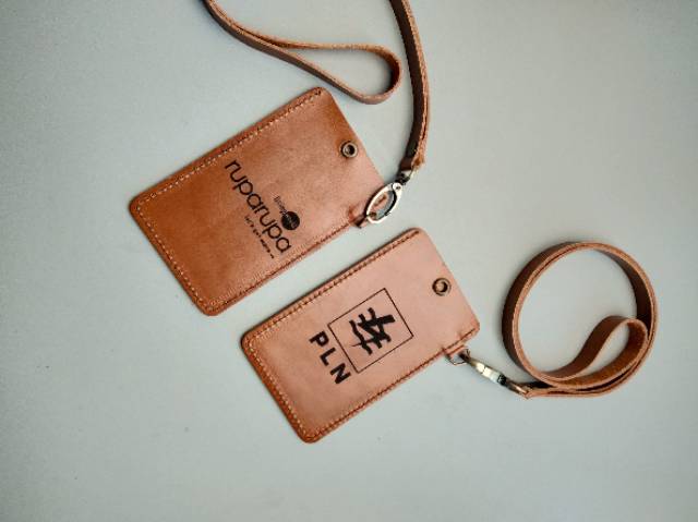 ID CARD FILO HOLDER KULIT ASLI NAME TAG - GRATIS UKIR NAMA DAN LOGO