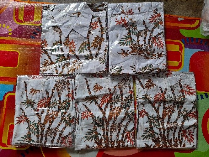 Batik Couple Keluarga Sania Ruffle Ori Ndoro Jowi Dnt - Motif Bambu