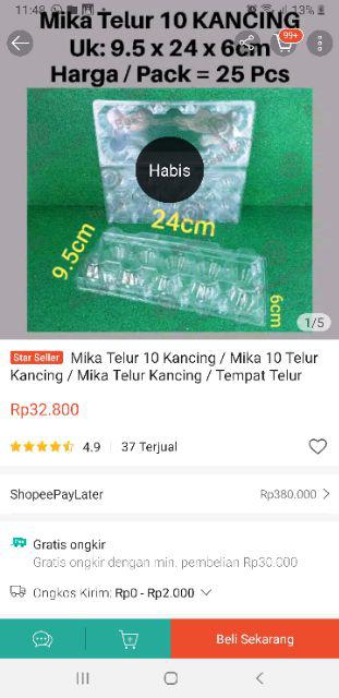 Mika Telur 10 Kancing / Mika 10 Telur Kancing / Mika Telur Kancing / Tempat Telur Plastik Kancing