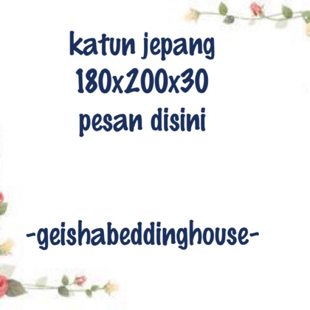 Sprei katun jepang ukuran 180x200x30