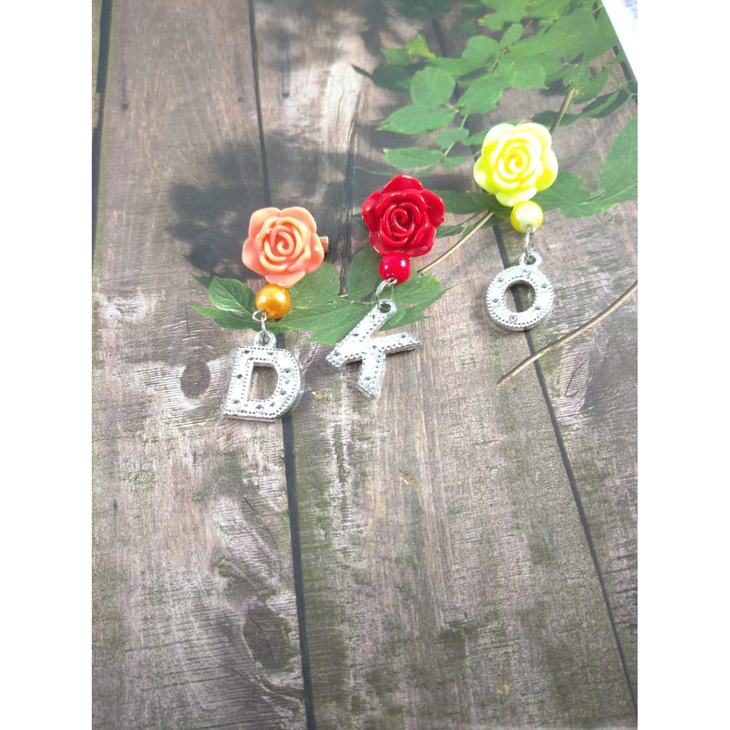Bros Dagu Hijab Nama Huruf Mutiara/ Bross Inisial Bros Nama  Huruf TokoPelangiNicer Souvenir