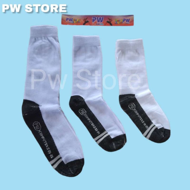 [Hight Quality] Kaos Kaki Sekolah Separo Tapak Hitam SD SMP SMA Computerized [SEKOLAH TPK PW ECER]