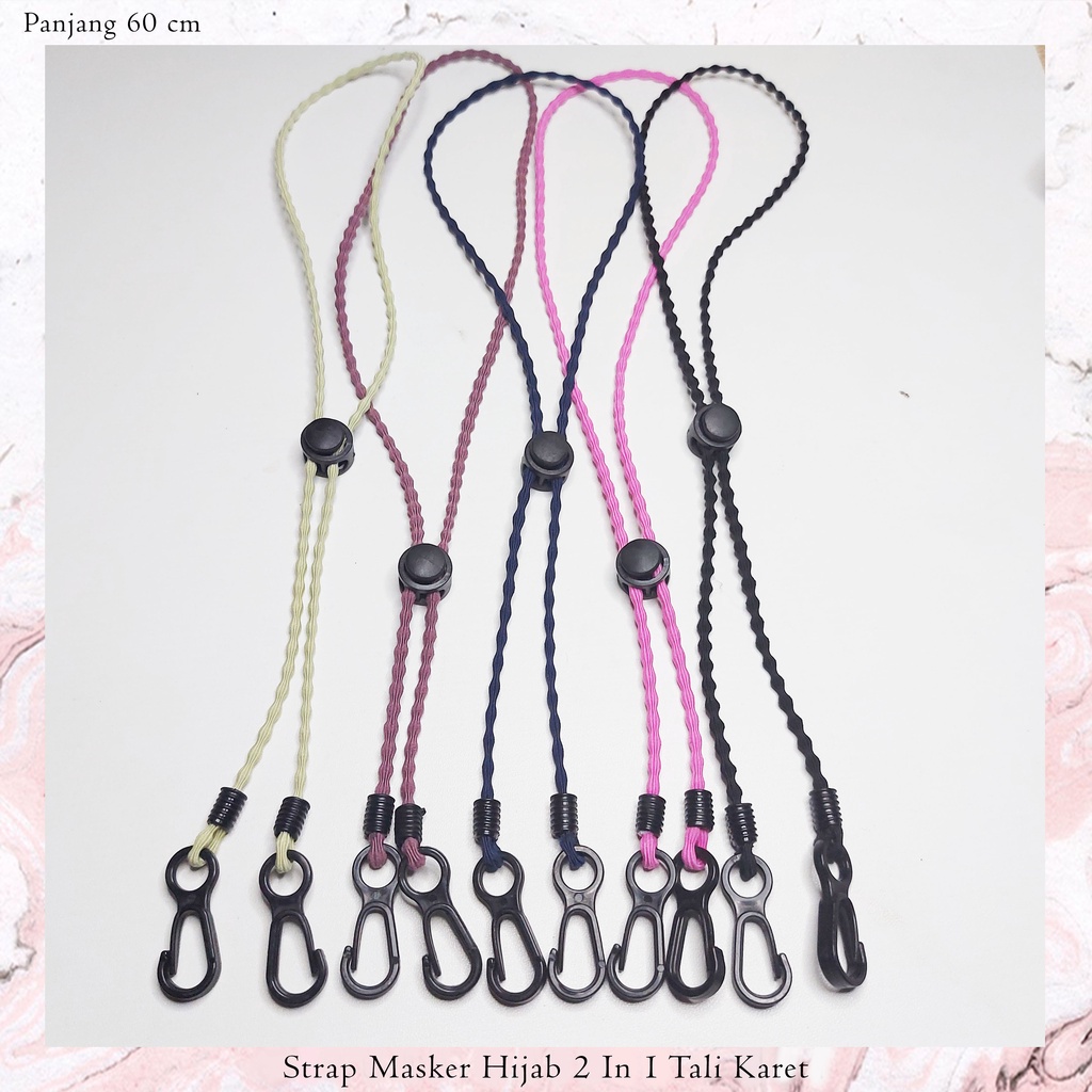 Strap Masker Tali Polos | Strap Masker Hijab Polos | Kalung Masker 2 in 1 Polos | Gantungan Masker T