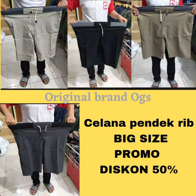 CELANA PENDEK RIB BIG SIZE PREMIUM TERMURAH TERLARIS