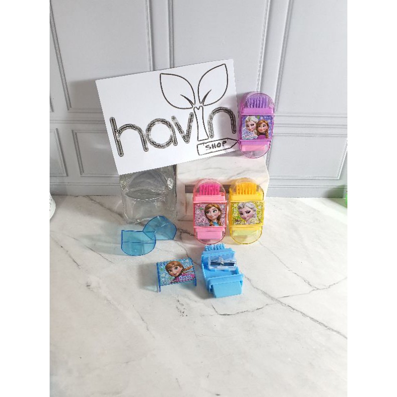 serutan 3 IN 1/serutan + hapusan + sikat/rautan sikat lucu/orotan anak-Frozen