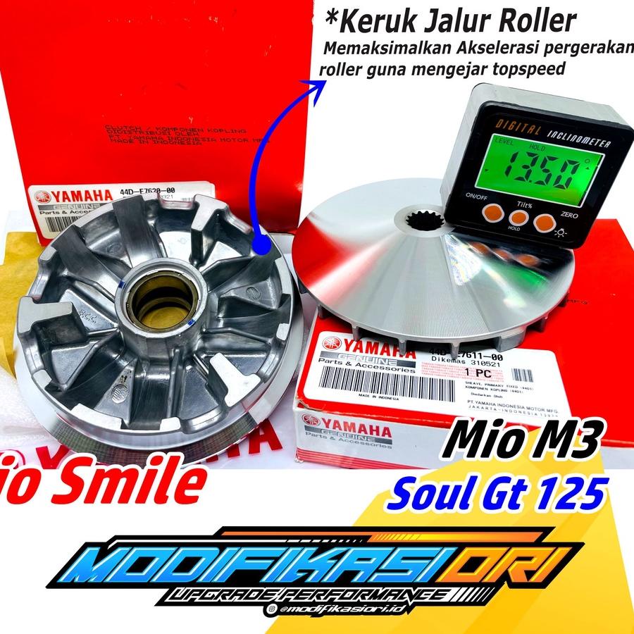 Update Rumah Roller Racing Mio j - mio M3 Pulley bubut custom CVT upgrade Kirian MIO Racing ン