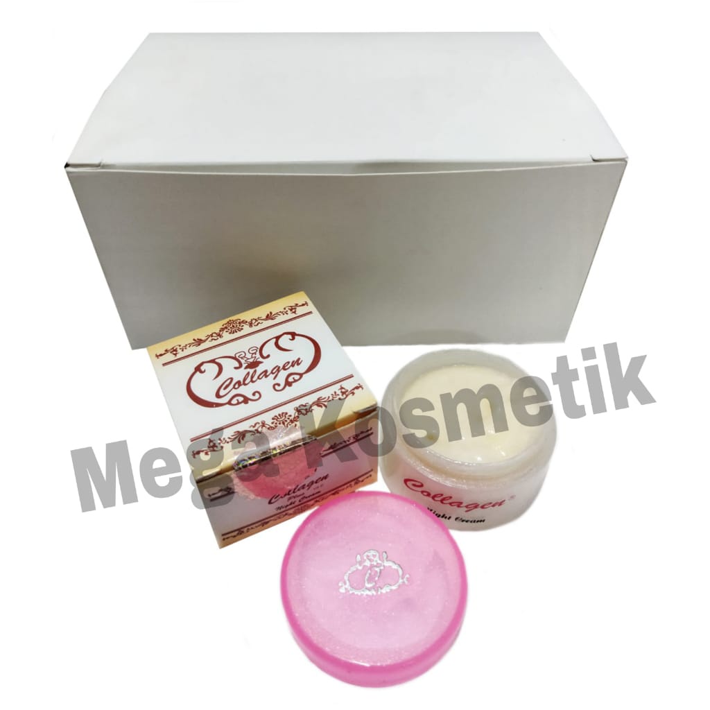 ( 12pc ) Cream Colagen Malam / CREAM MALAM CoLAGeN 100% ORIGINAL TUTUP EMBOS / Cream Colagen Malam Single