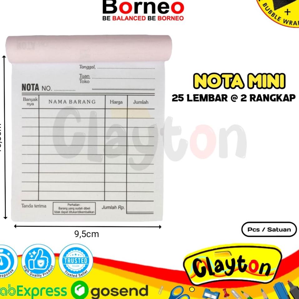 

TERBARU ㊔ Buku Nota Kontan Borneo Kecil 2 Ply NCR / Nota Kontan 2 Rangkap Kecil / Nota Kontan Mini ♠