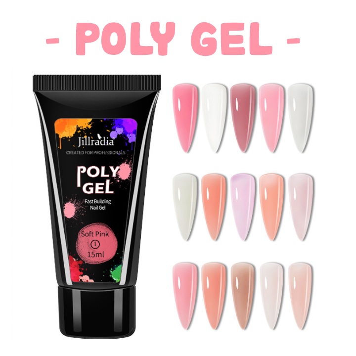 JILLRADIA POLYGEL Poly Gel Cat Kuku Nail Acrylic Extension 15ml KU017