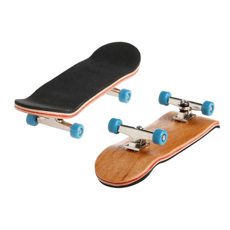 Set Mainan SkateBoard Jari Bahan Kayu Dengan Bearing Stent Untuk Hadiah Anak