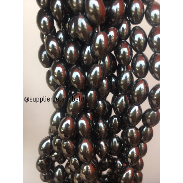 magnetic brustin hematite badar besi 10 x 6mm oval grosiran blustin