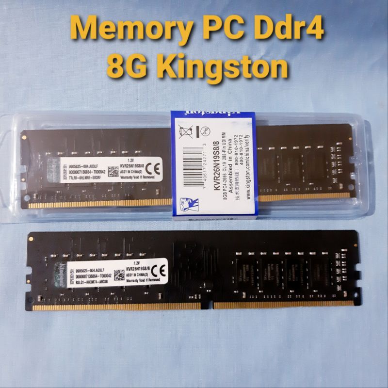 KINGSTON LONGDIMM DDR4 8GB PC 21300/2666 MHz 1.2V - MEMORY PC DDR4 8GB KINGSTON
