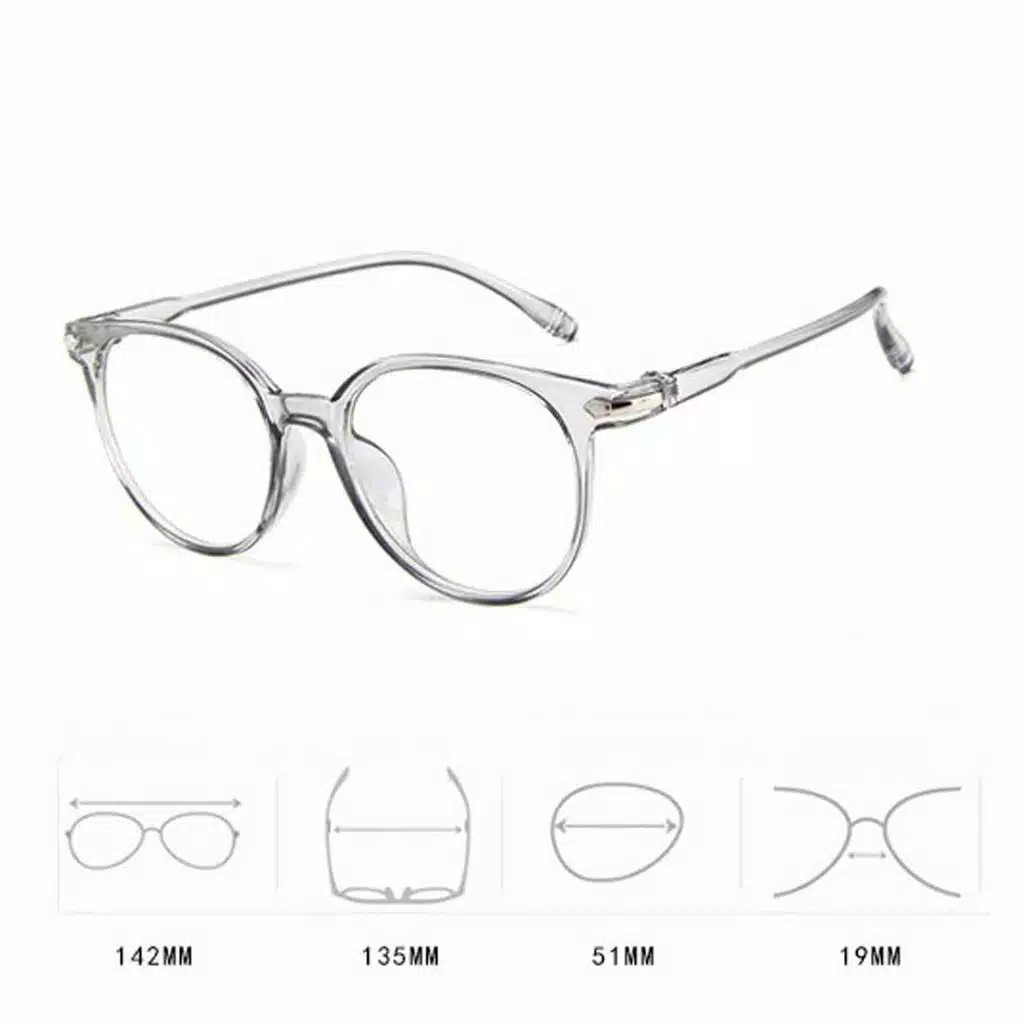 Kacamata Anti Radiasi Fashion Wanita Pria Frame Ringan Korea Design Lensa Transparan Anti UV-3