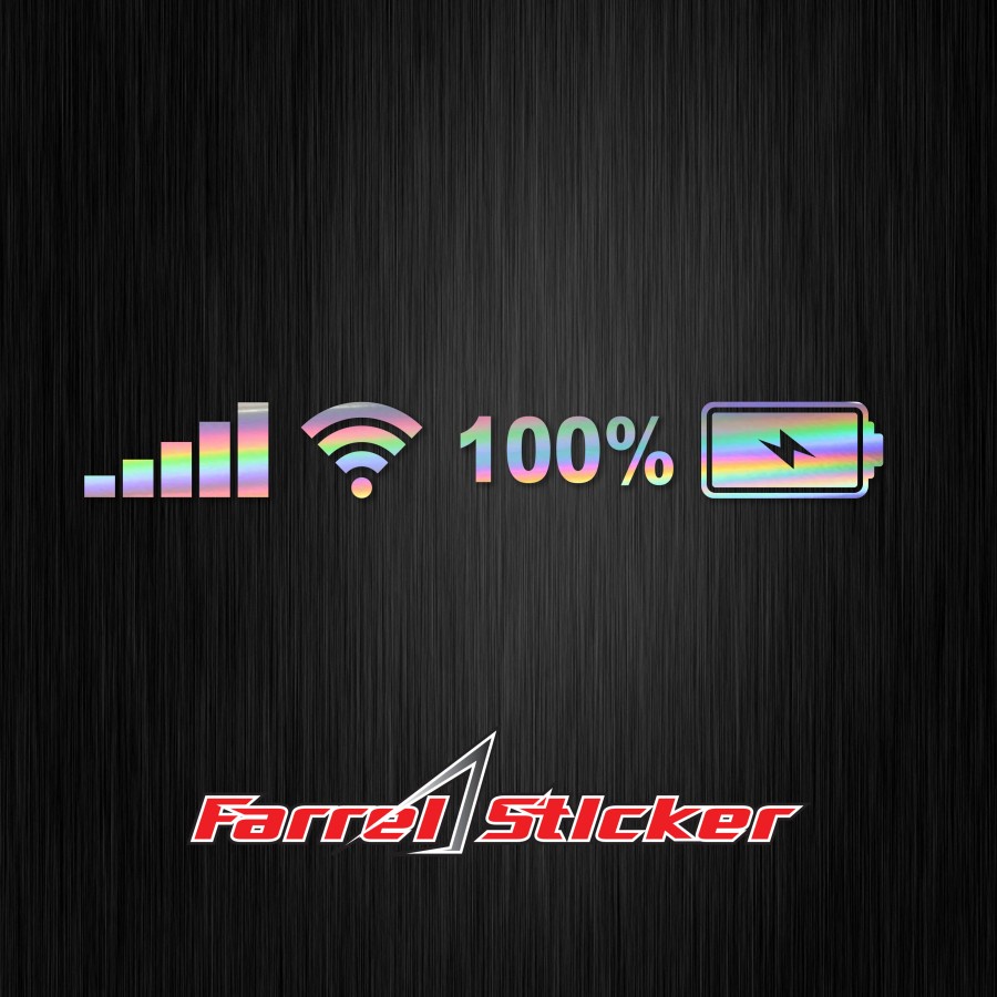 stiker Mobil baterai Sticker sinyal WIFI MOBIL 30CM