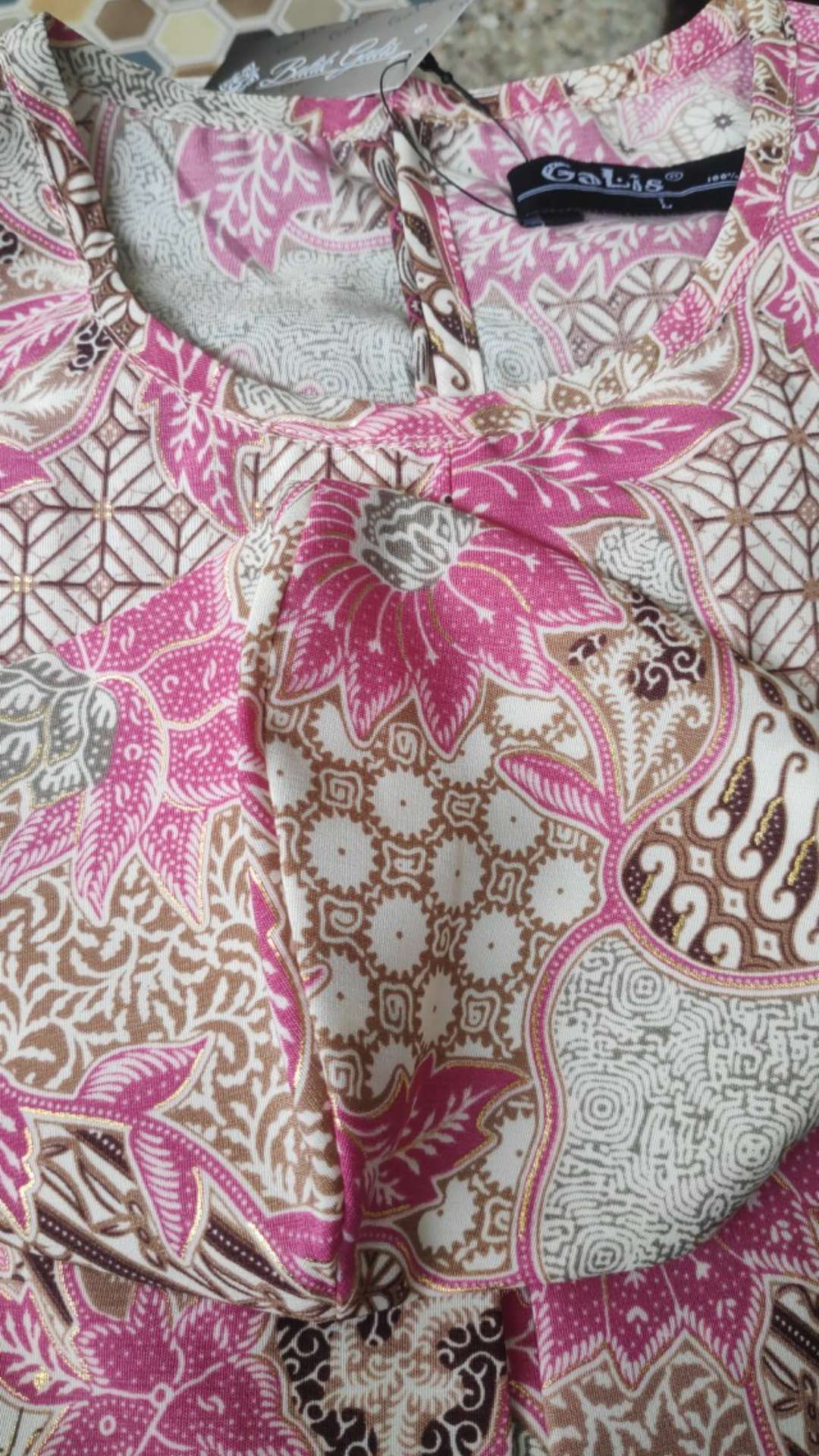 Blouse Batik Galis Lawasan Klasik Baby Pink Bg132