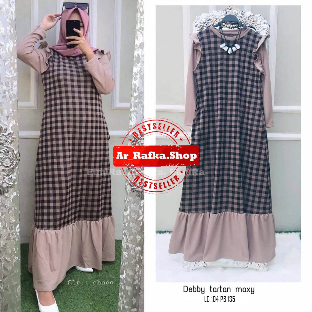 TARTAN DRESS / GAMIS TARTAN / GAMIS DEWASA / GAMIS TERBARU / DRESS MUSLIMAH